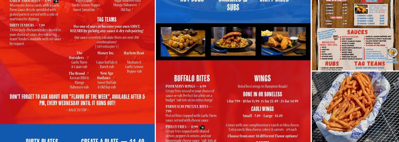 The Dirty Buffalo Menu