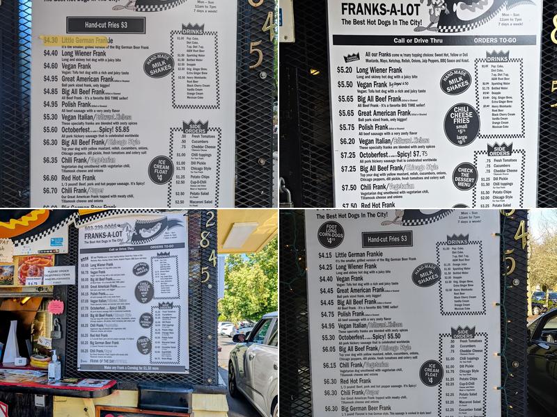 Franks A Lot Menu