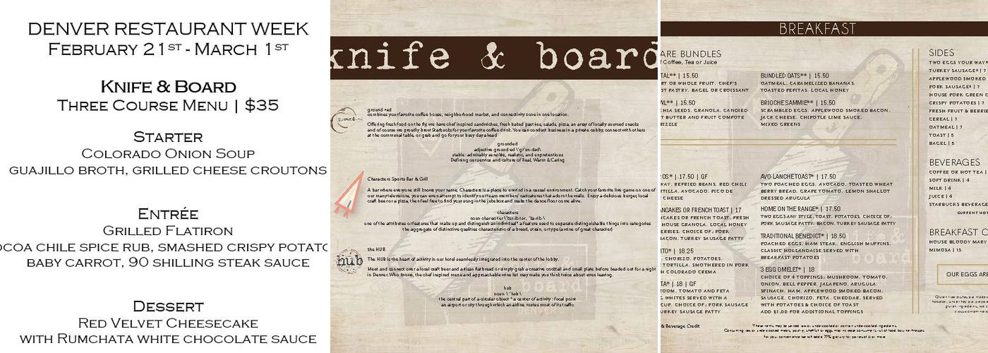 Knife & Board Menu