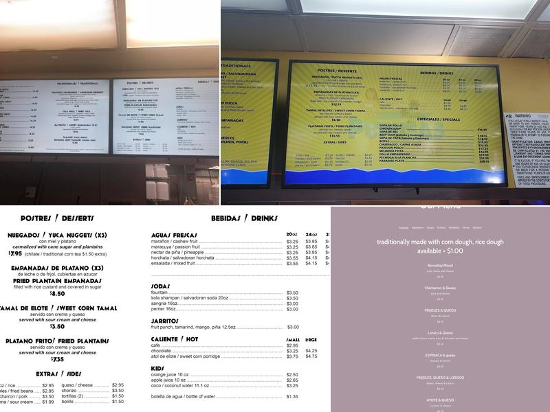 Pupusas Paradise #2 Menu