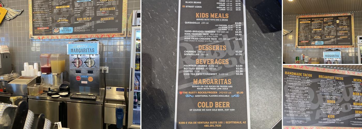 Rusty Taco Menu