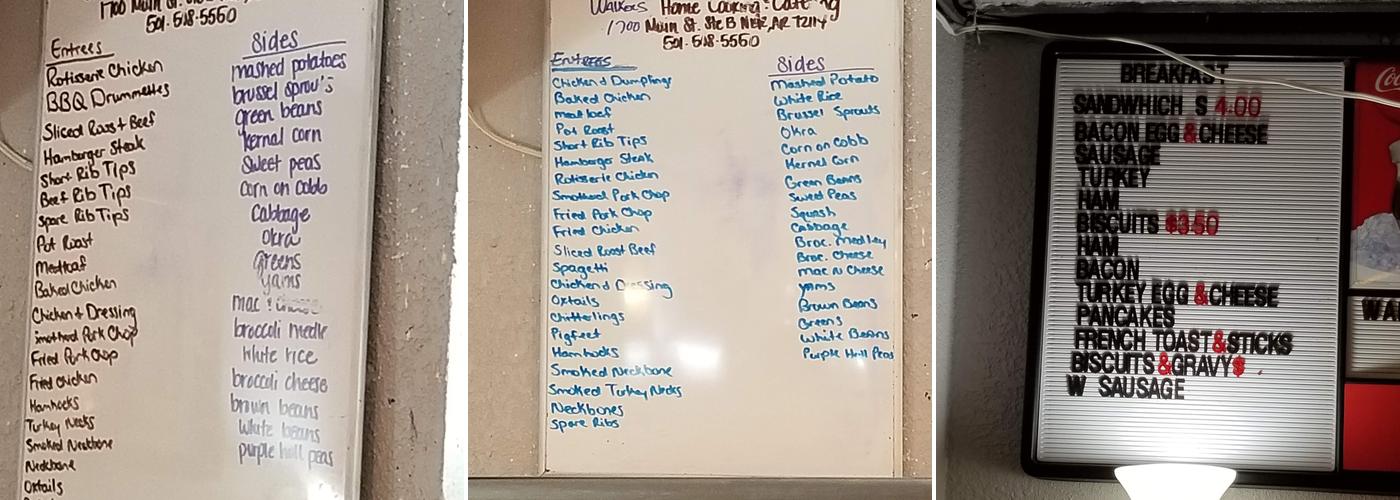 Walker's Restaurant Menu