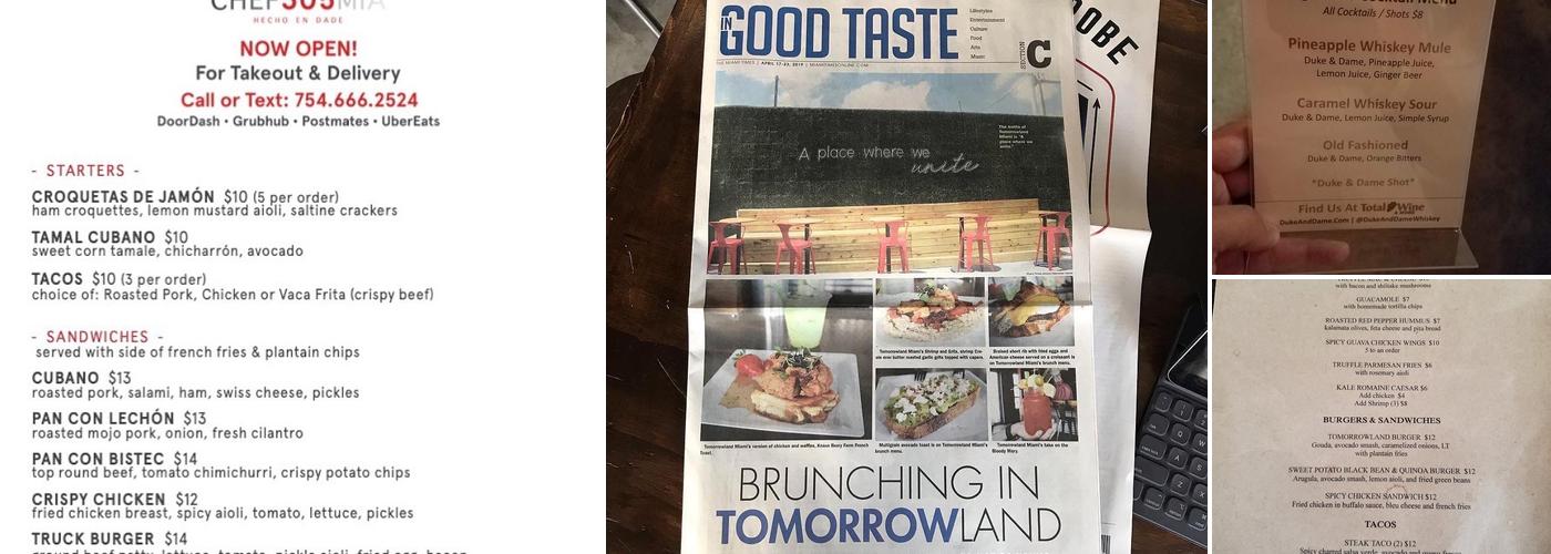 Tomorrowland Miami Menu