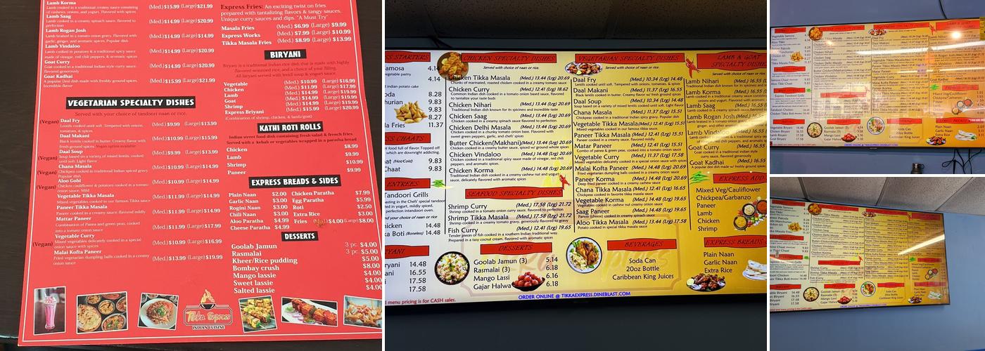 Tikka Express Gainesville Menu