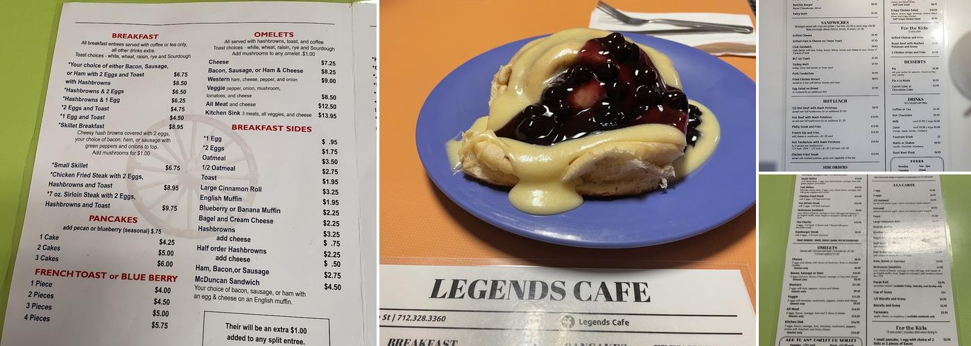 Legends Cafe Menu