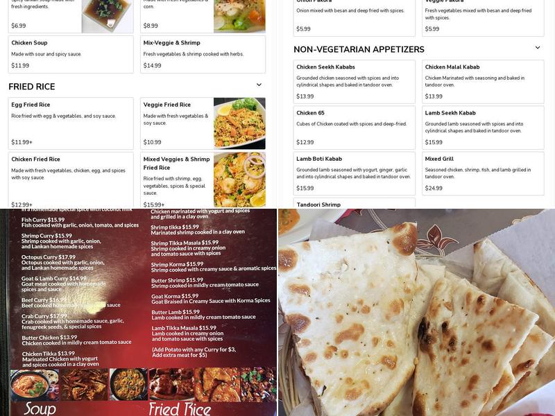 Mithu Srilankan & Indian Cuisine Menu