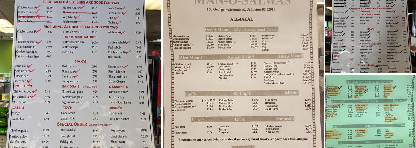 Man-O-Salwa Kabob & Grill Menu