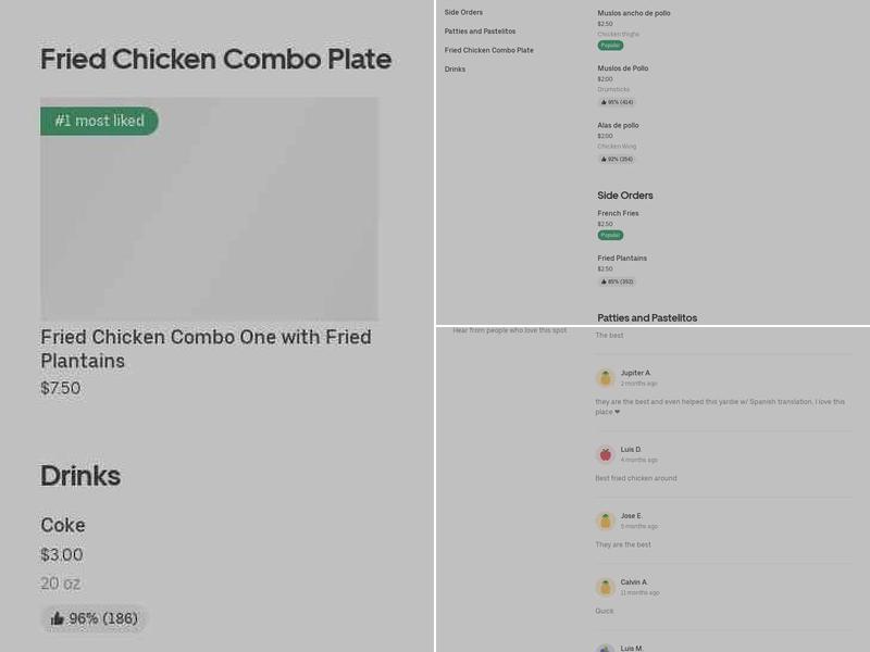 Jackie's Chicken & Beer Menu