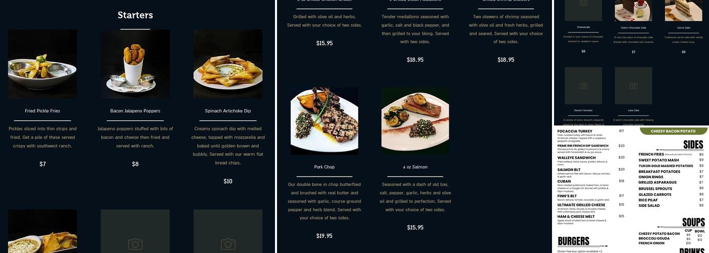 Finn's Menu