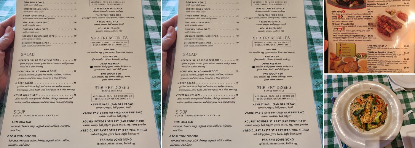 Siam Thai Restaurant Menu