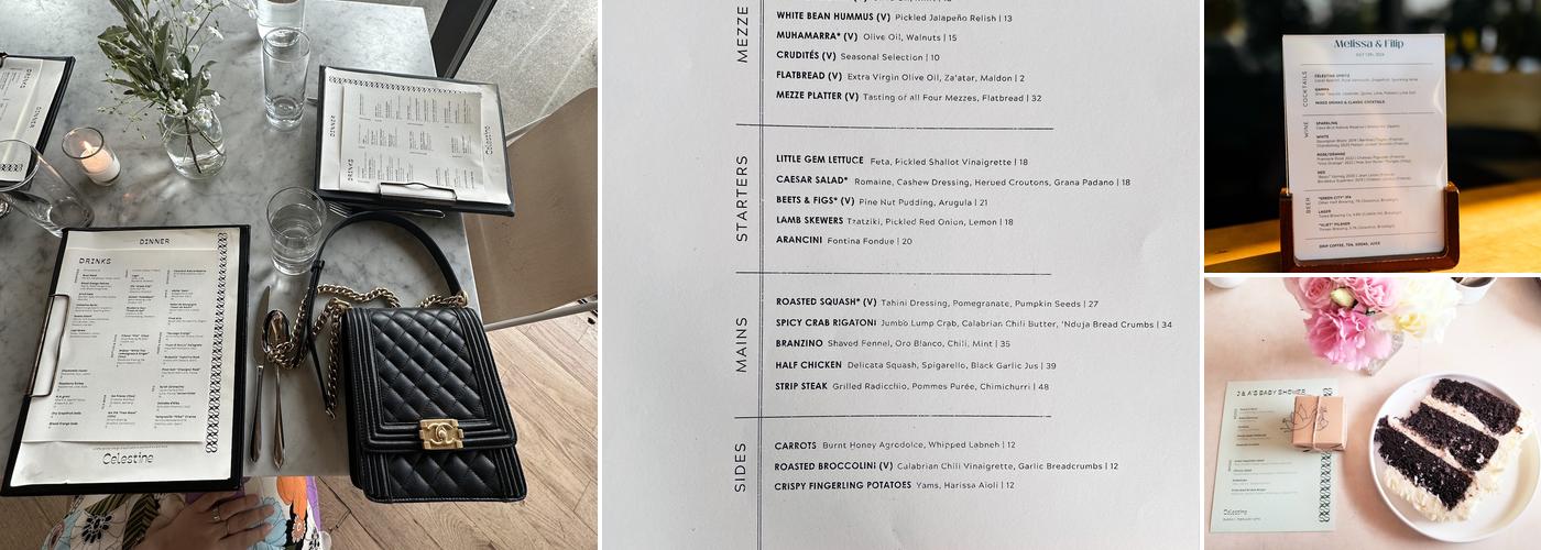 Celestine Menu