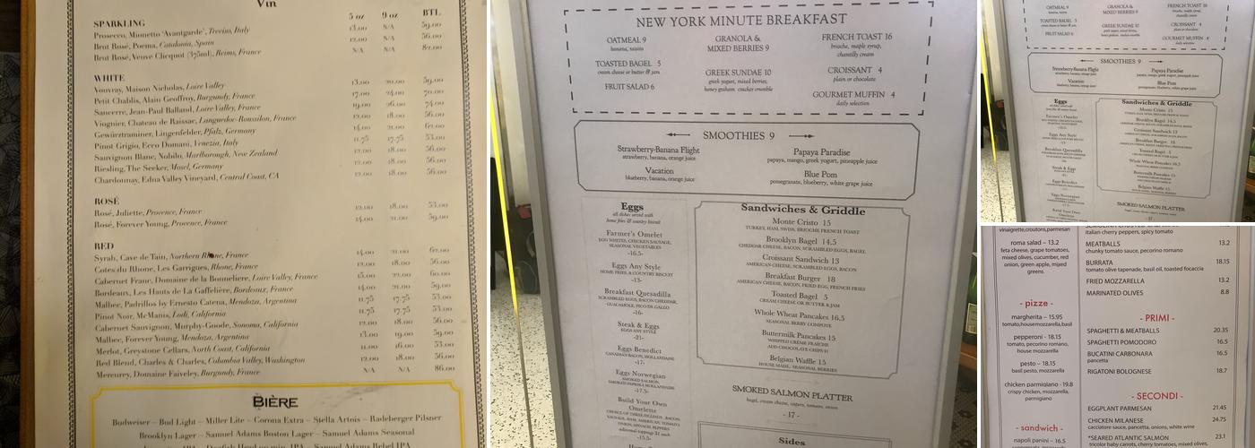 La Vie Menu