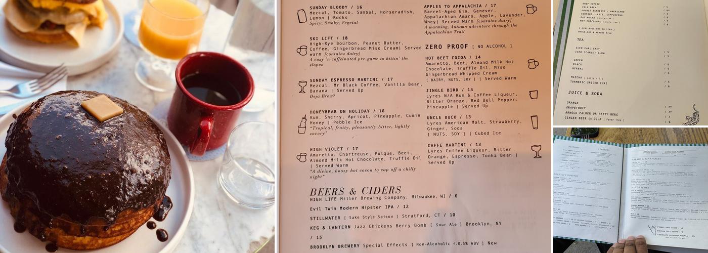 Sunday In Brooklyn Menu