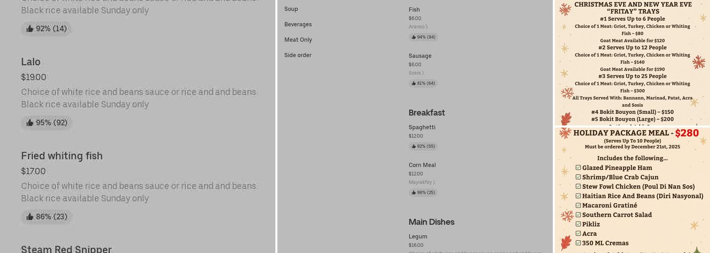 Bebe Fritay Menu