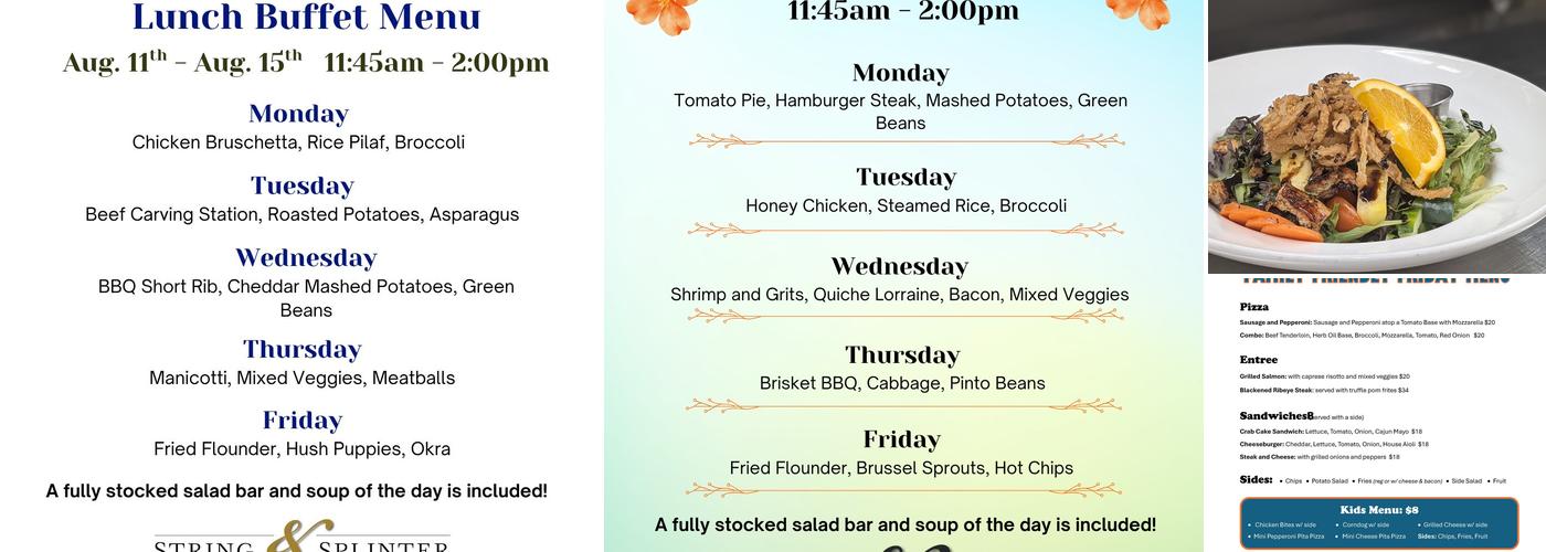 String & Splinter Club Inc Menu