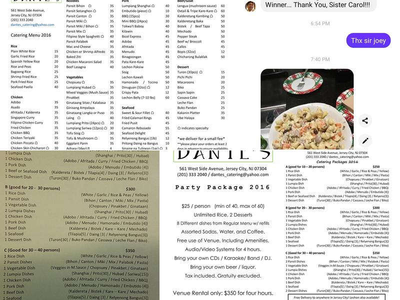 CAROL'S CABALEN BY RJP Menu