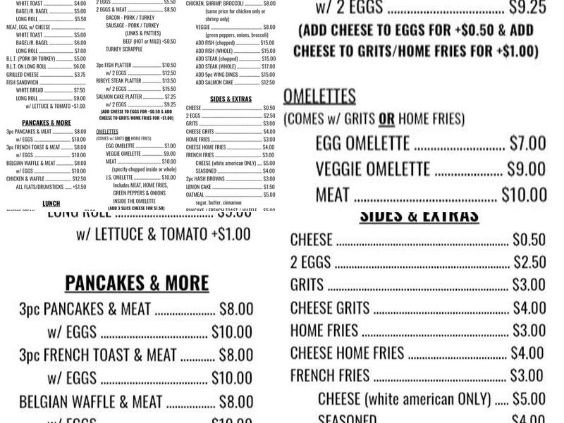 J.S. Breakfast Menu