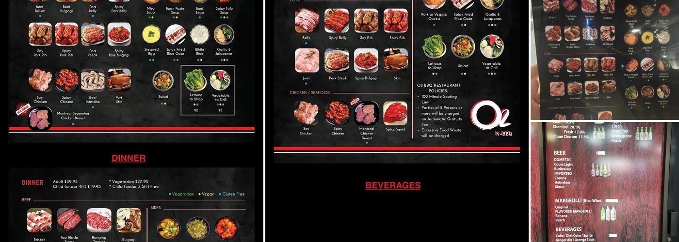 O2 K-BBQ Menu