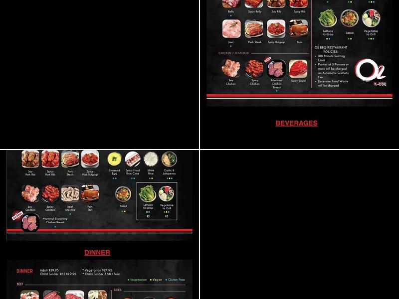 O2 K-BBQ Menu