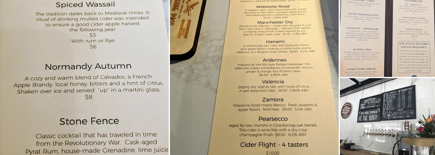 SARO Cider Menu