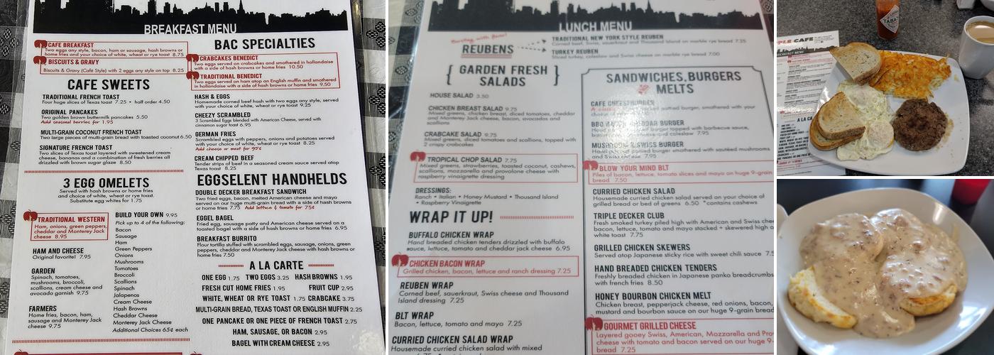 Big Apple Cafe on Log Pond Menu