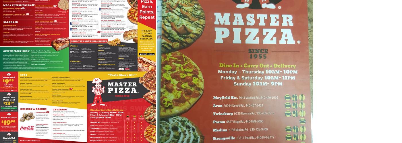 Master Pizza Menu