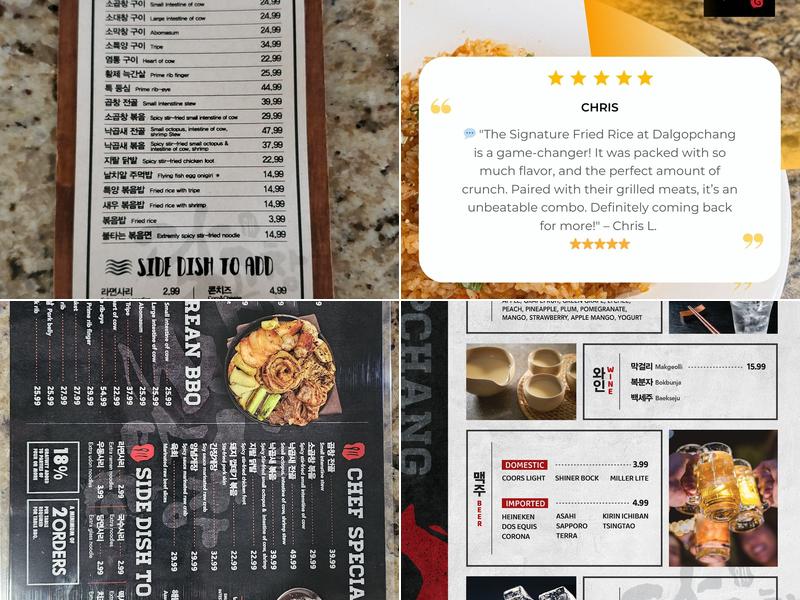 Dalgopchang 달곱창 Menu