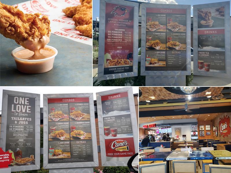 Raising Cane's Chicken Fingers Menu
