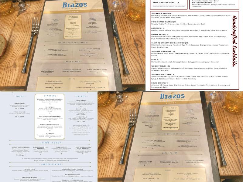 Brazos - Proper Texas Kitchen Menu