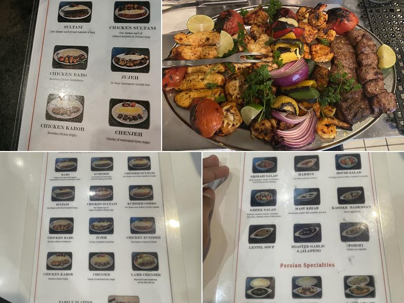 Kasra Persian Cafe Menu