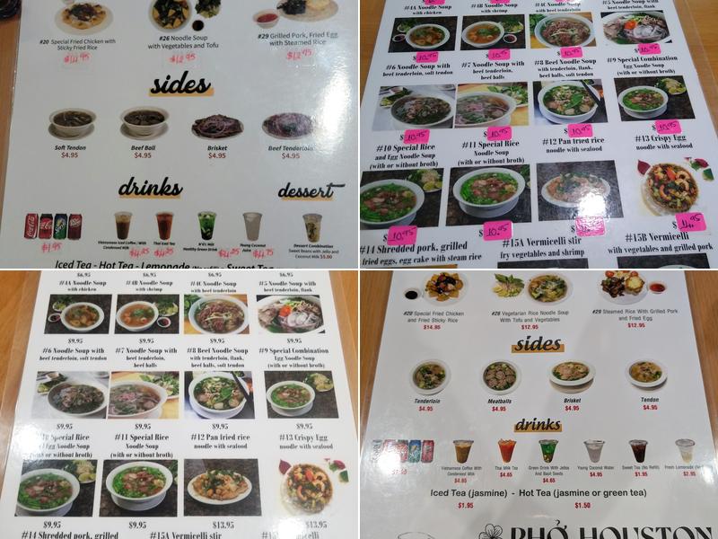 Phở Houston Menu