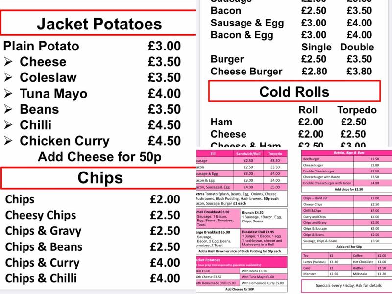 Butties Baps & Buns Menu