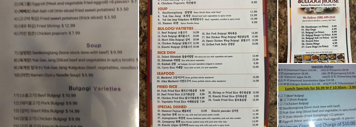 Bulgogi House Menu