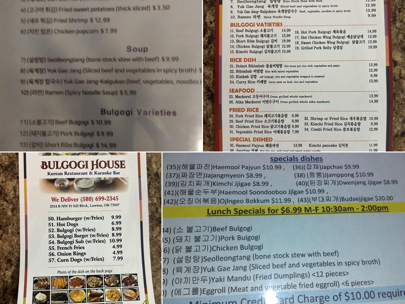 Bulgogi House Menu