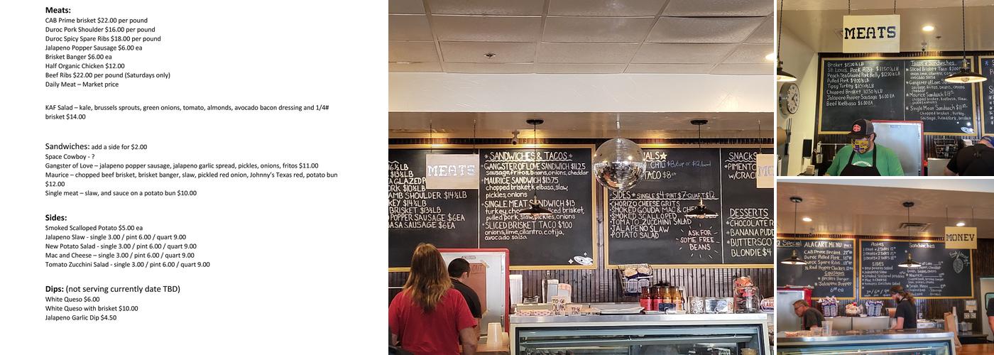 Interstellar BBQ Menu