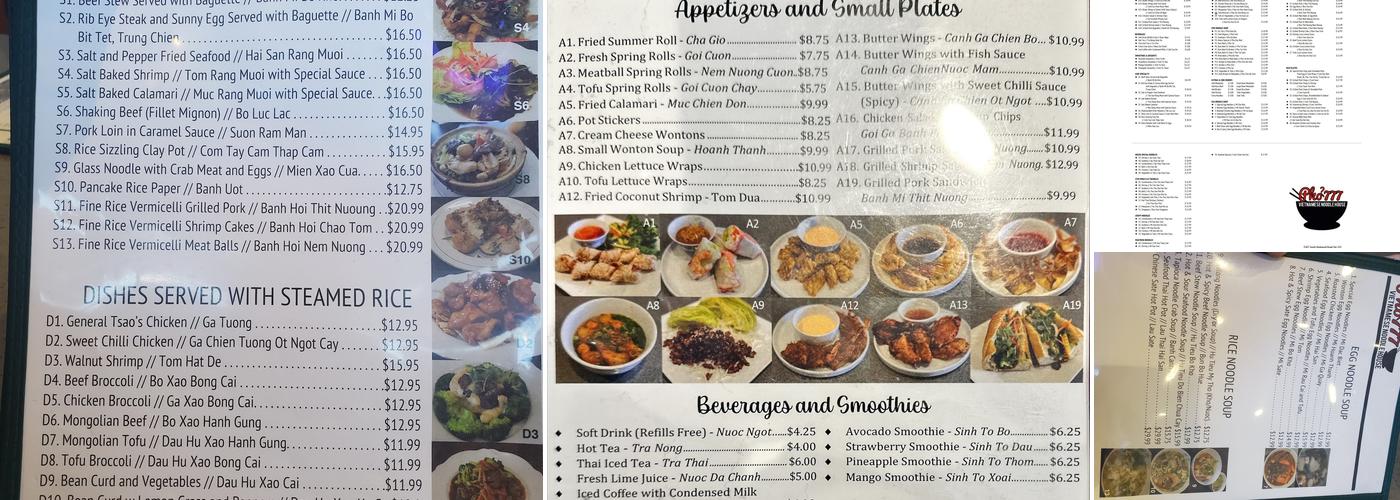 Phở 777 Menu