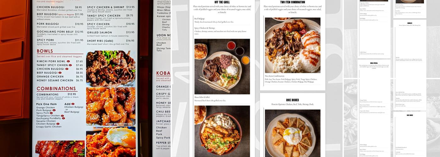 Koba Grill Menu