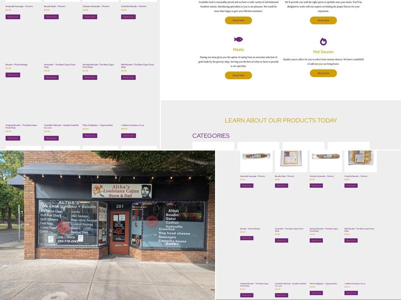 Altha's Louisiana Cajun Store Menu