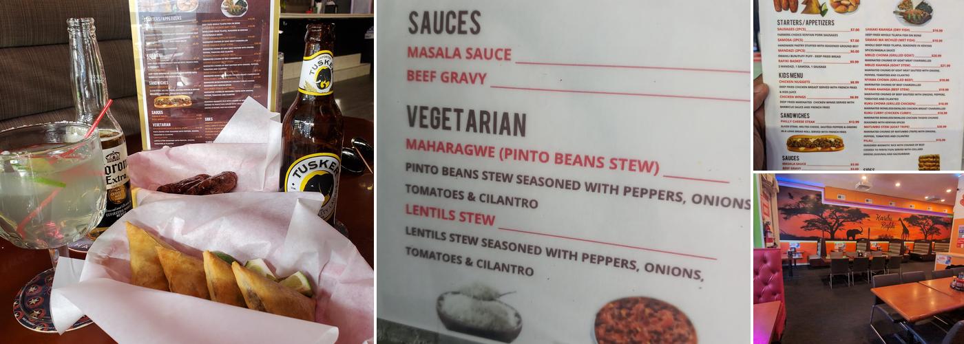 Rafiki Restaurant and Lounge Menu