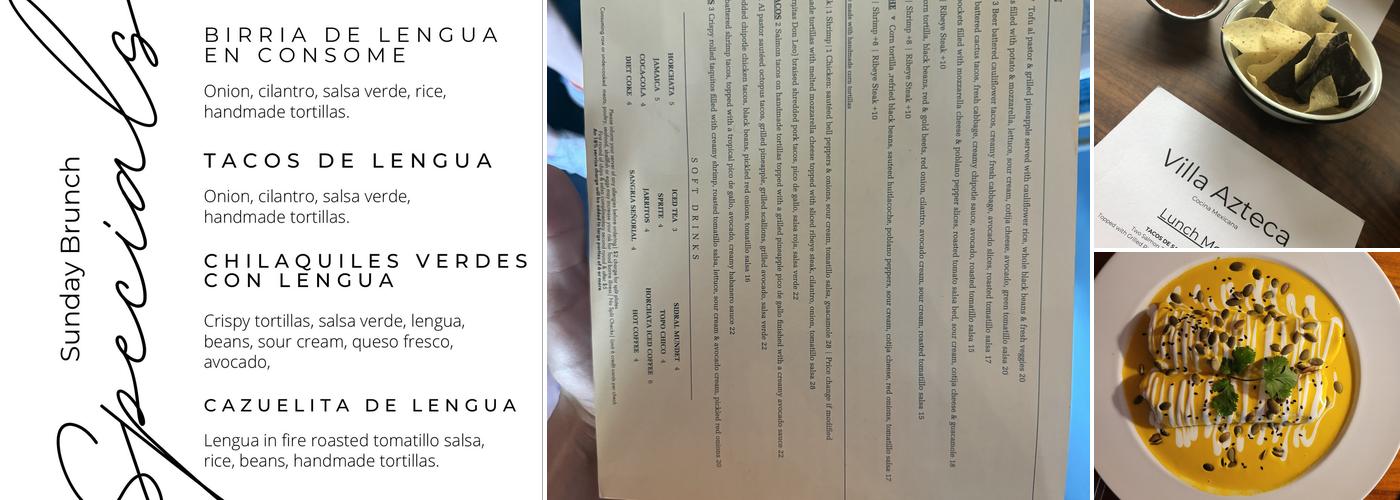 Villa Azteca Menu