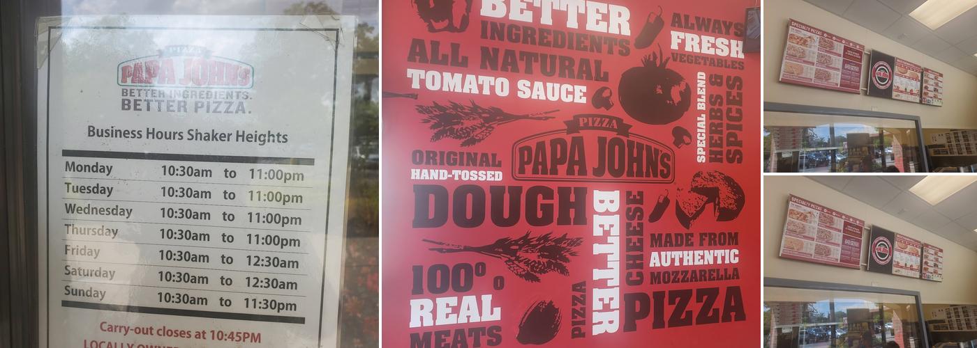 Papa Johns Pizza Menu