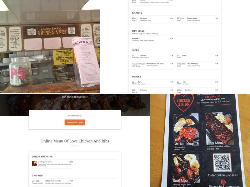 Love Chicken and Ribs Menu