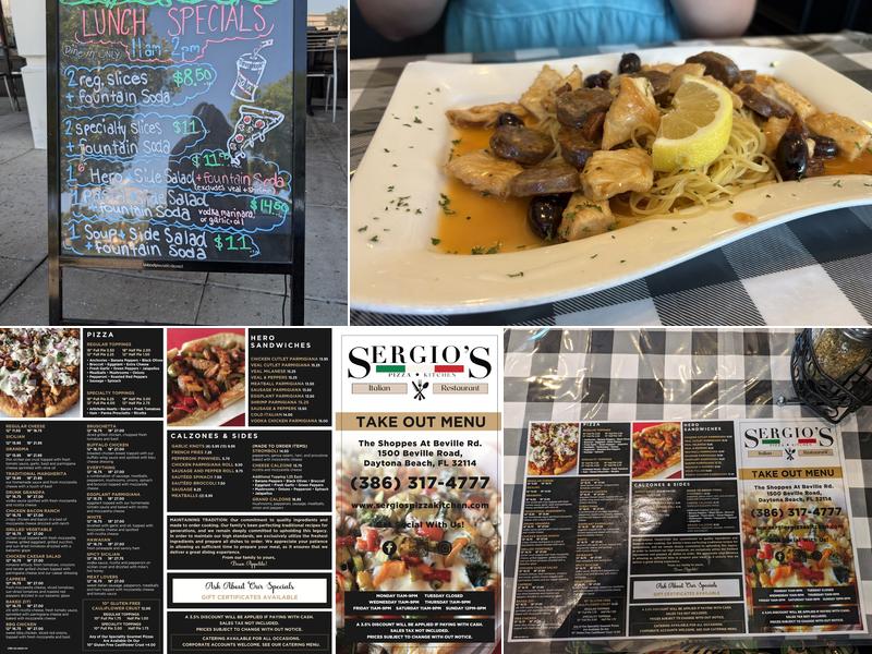 Sergios Pizza Kitchen Italian Restaurant Menu