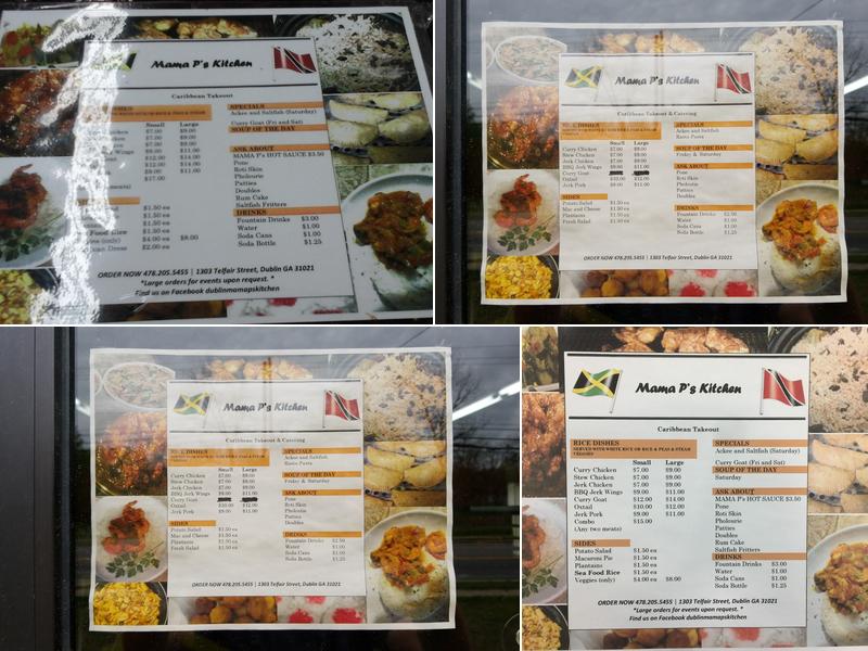 Mama P's Kitchen Menu