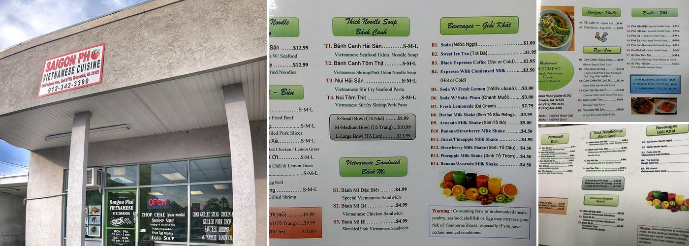 Saigon Pho Menu
