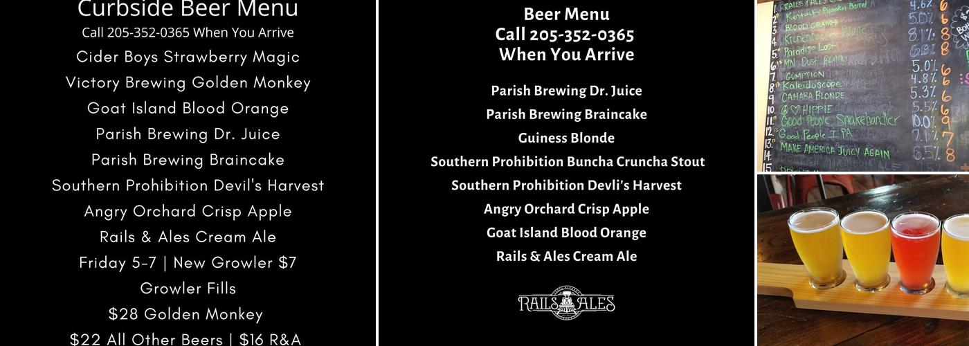 Rails & Ales Menu