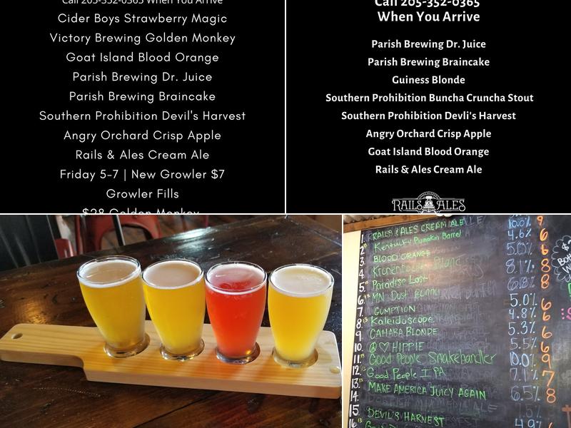 Rails & Ales Menu