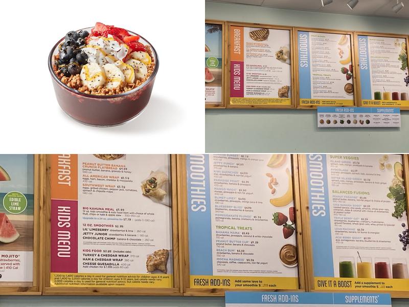 Tropical Smoothie Cafe Menu