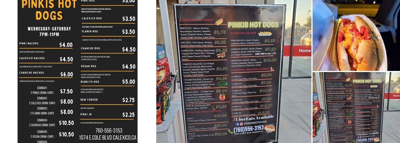 Los Pinki Dogs Menu