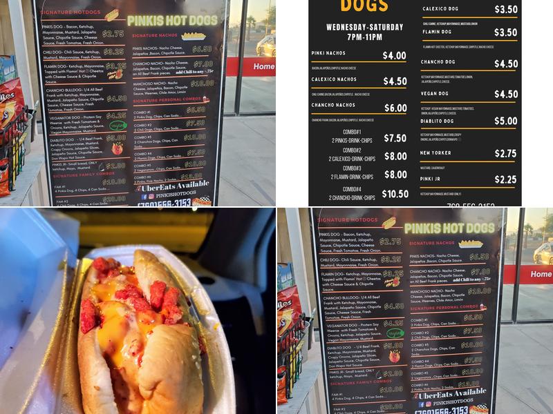 Los Pinki Dogs Menu